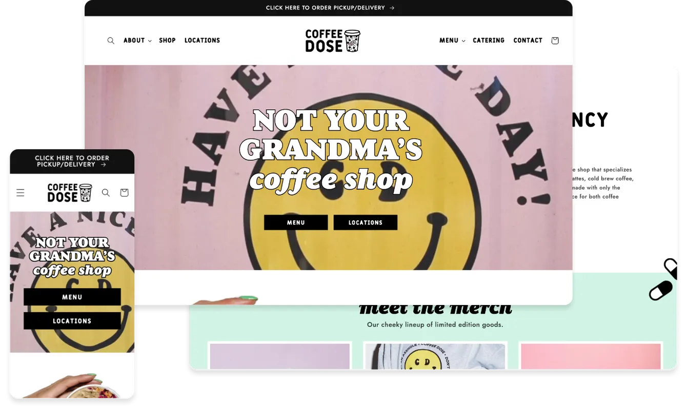 Site screenshot of coffeedose.cafe