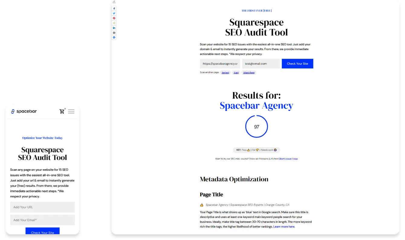Site screenshot of spacebaragency.com